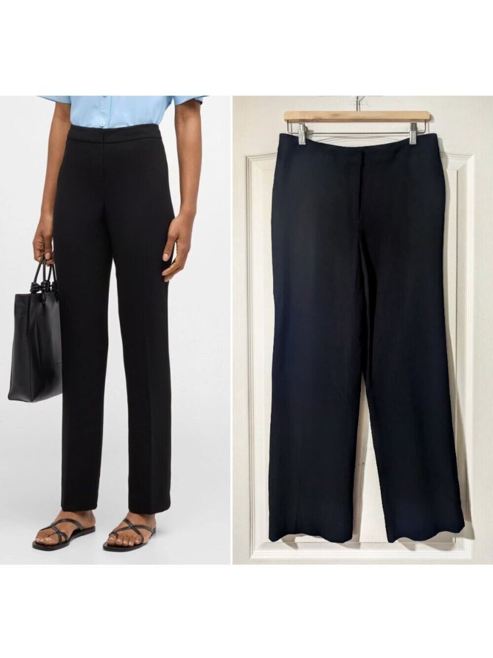 Lafayette 148 New York | High-Waist Straight Leg Trousers In Black